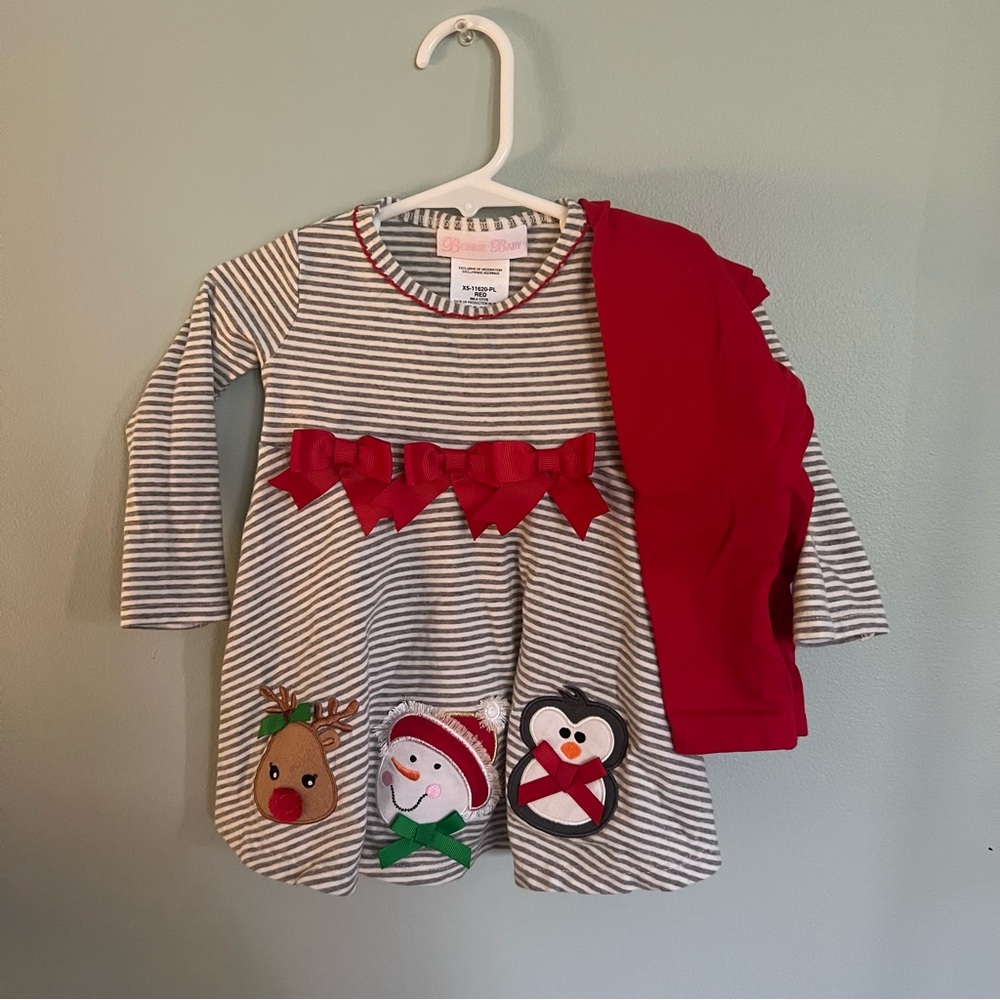 Bonnie Baby Christmas Leggings Set